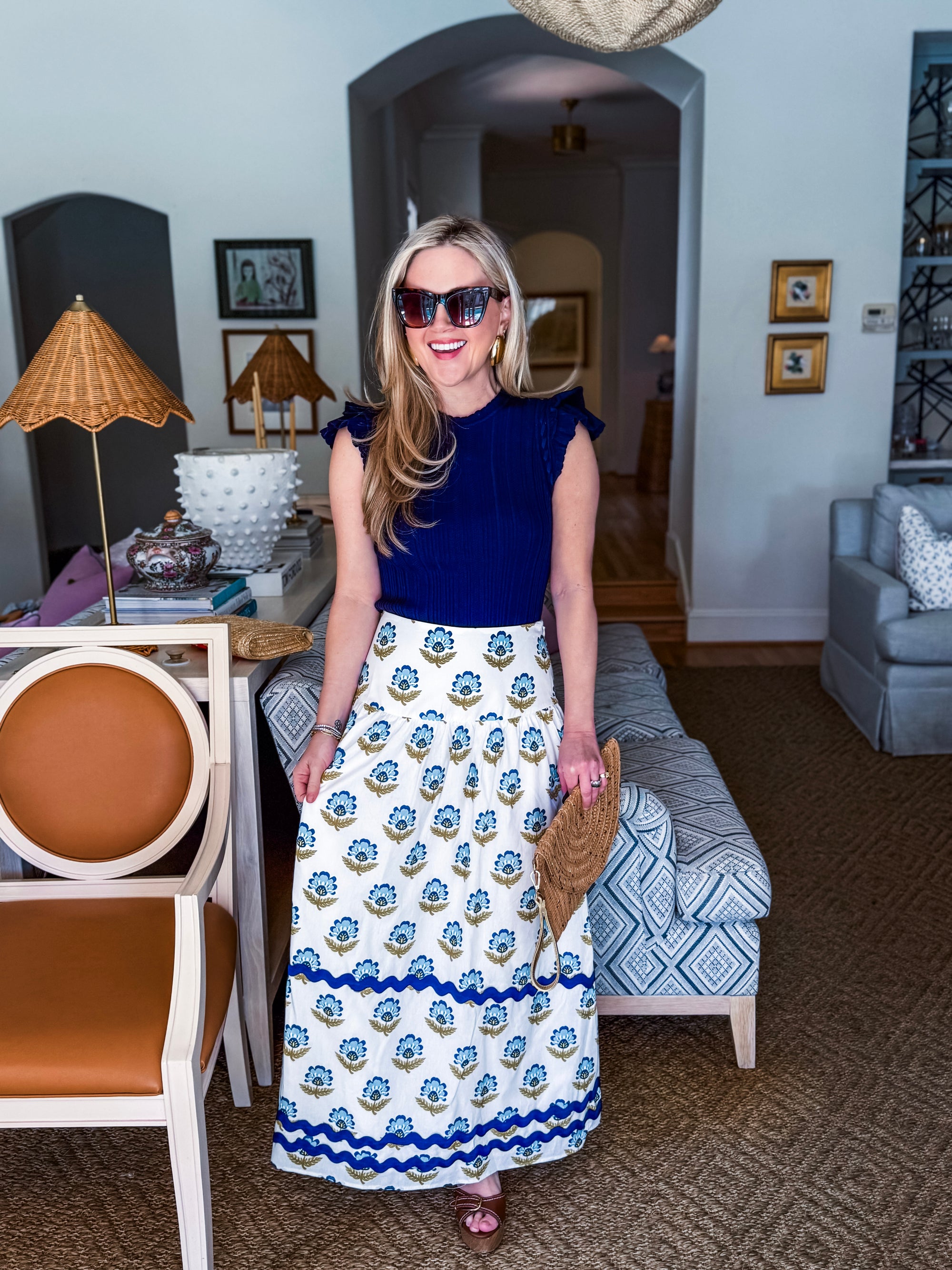 Folklore Floral Midi Skirt