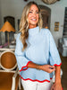 Go With the Flow Knit Top-Blue/Orange