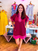 Mykonos Meetup Mini Dress-Burgundy