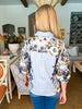 Snapdragon Floral Top-Chambray