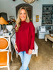 Cuddled Up Eyelet Sweater- Garnet