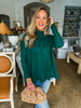 Cuddled Up Eyelet Sweater- Green