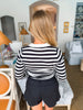 Maine Mornings Striped Top- Black