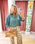 Yvette Puff Sleeve Top-Blue