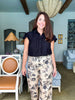 Floral Moment Pattern Mid Rise Pants