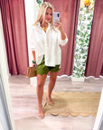 Satin Allure Shorts-Olive