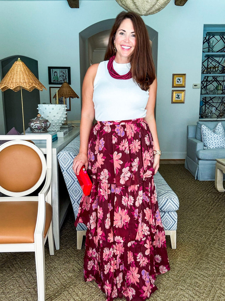 Dreaming Of Dahlias Maxi Skirt
