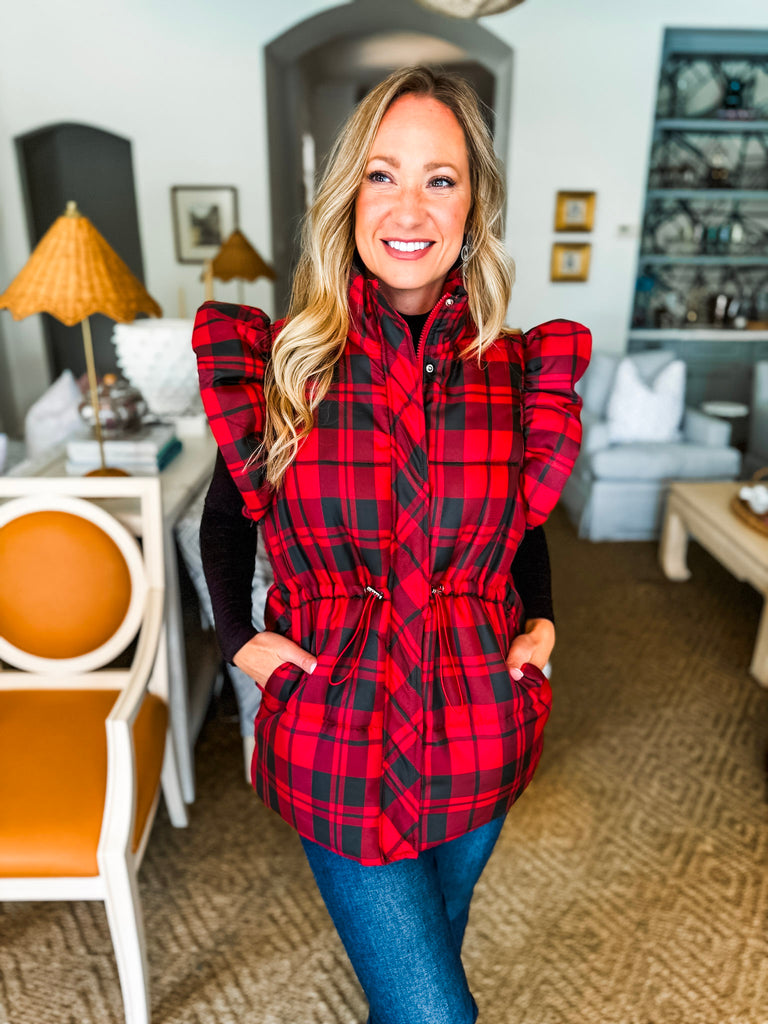 Alpine Chic Plaid Vest