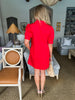 Life in Color Shirt Dress- Red