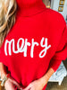 Merry Turtle Neck Sweater- Red/White