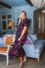 Flora Whim Midi Dress-Black