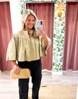Swing Cape Stripe Top-Beige