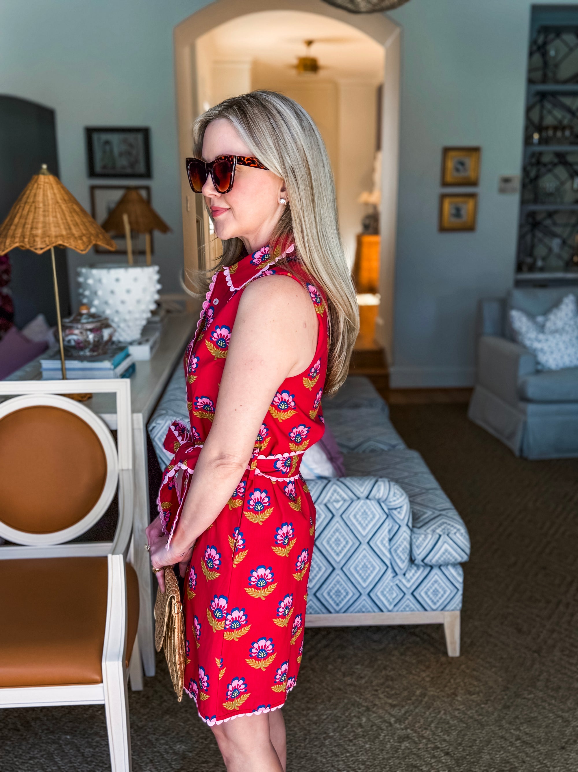 Meet-Cute Belted Floral Dress