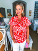 Hazen Floral Pleated Top