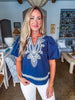 Feeling Breezy Embroidered Top-Navy