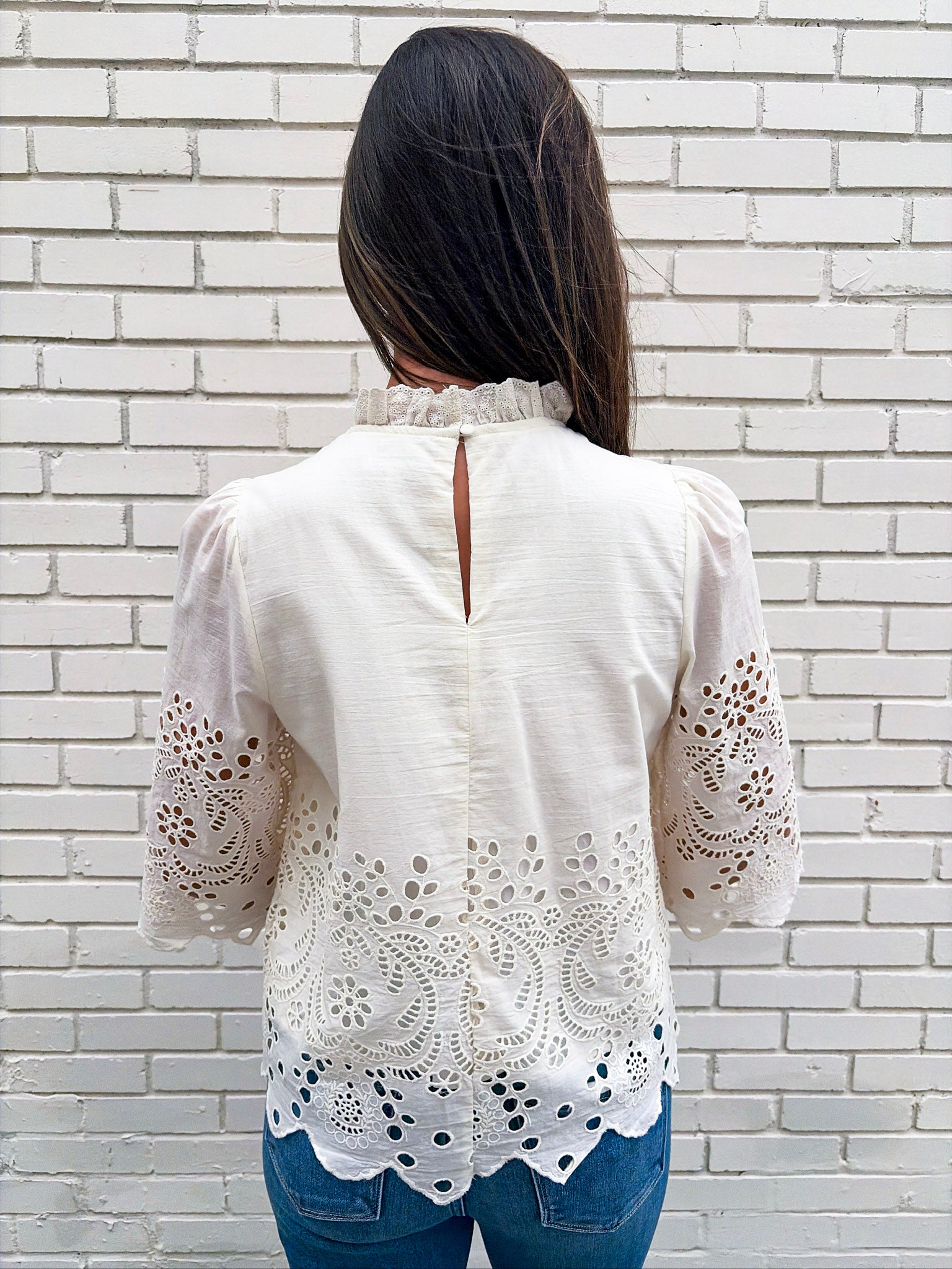 Baby's Breath Floral Eyelet Top