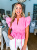 Whirlwind Romance Poplin Top- Pink