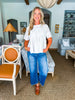 Soft Vibes Applique Top-White
