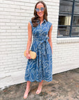 Luxe Link Denim Midi Dress