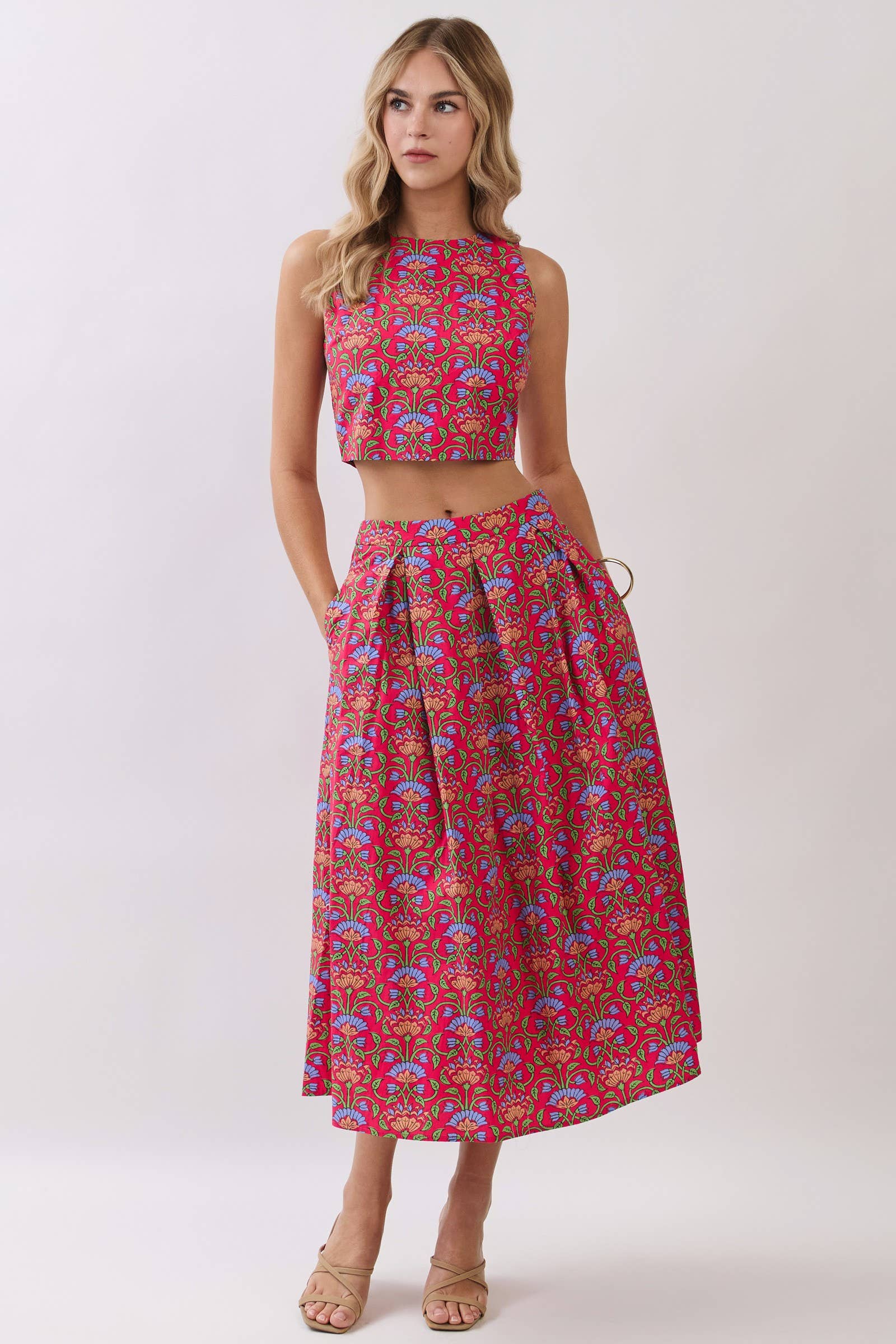 Gardenia Glow Midi Skirt
