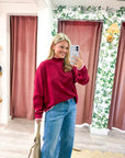 Falling Leaves Sweater-Burgundy