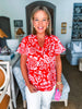 Hazen Floral Pleated Top