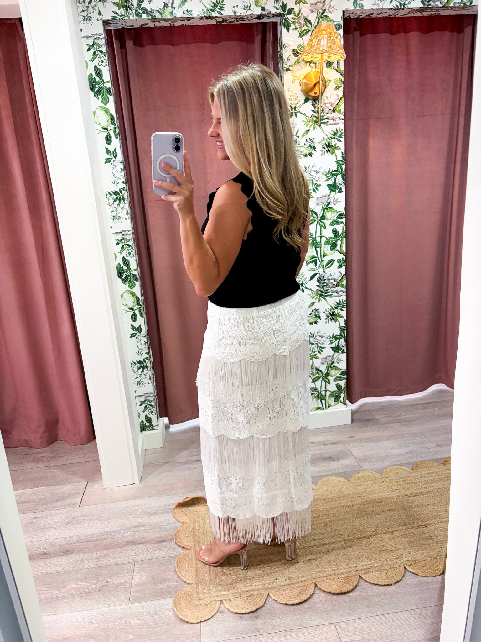 Saltair Fringe Midi Skirt