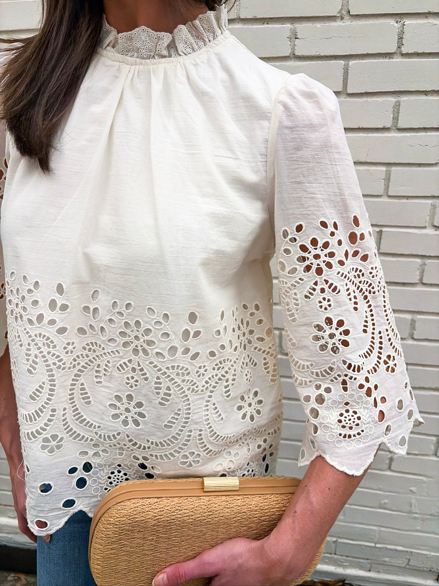 Baby's Breath Floral Eyelet Top