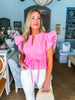Whirlwind Romance Poplin Top- Pink