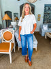 Soft Vibes Applique Top-White