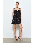 Something Special Embellished Mini Dress-Black