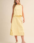 Right Feels Embroidered Skirt Set- Lemon Yellow