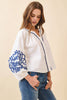 Bold Breeze Embroidered Top-White