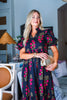 Flora Whim Midi Dress-Black