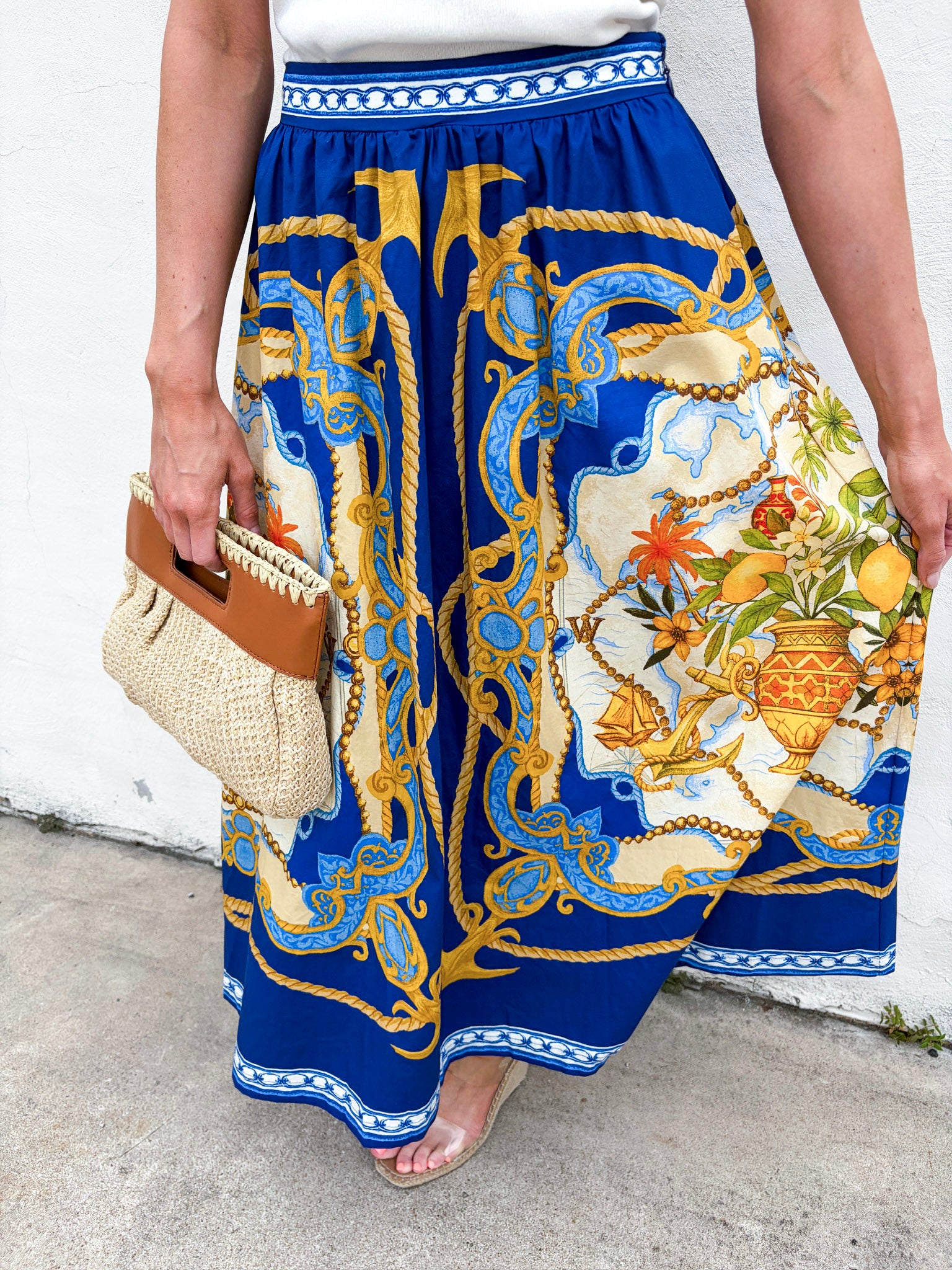Midnight Bloom Midi Skirt