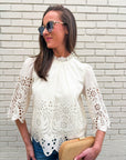Baby's Breath Floral Eyelet Top