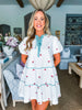 Fruit Basket Embroidered Mini Dress- Cherry
