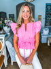 Whirlwind Romance Poplin Top- Pink