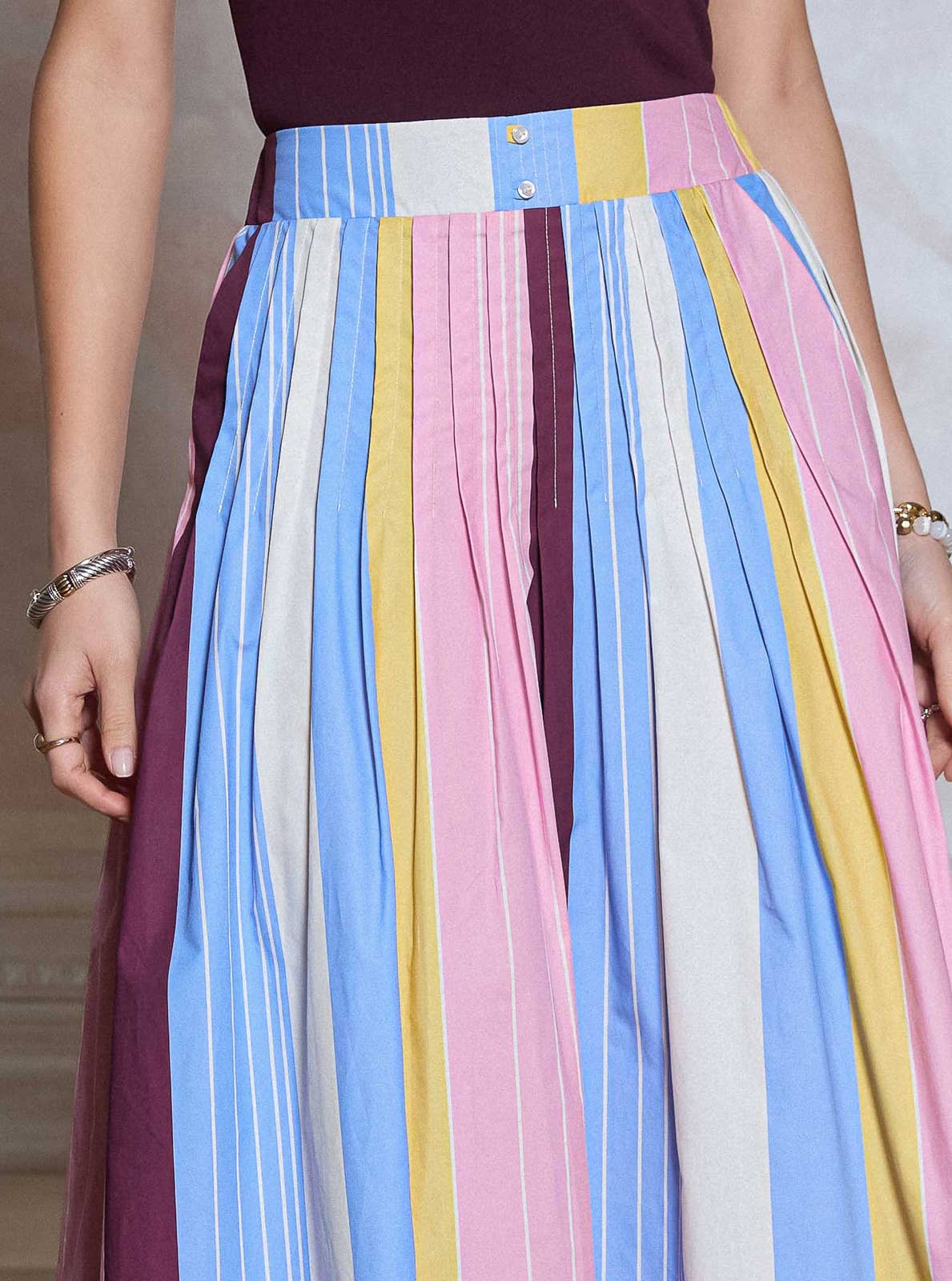Pastel Picnic Midi Skirt