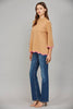 Go With the Flow Knit Top-Camel/Pink