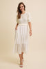 Charming Glance Midi Dress- Cream