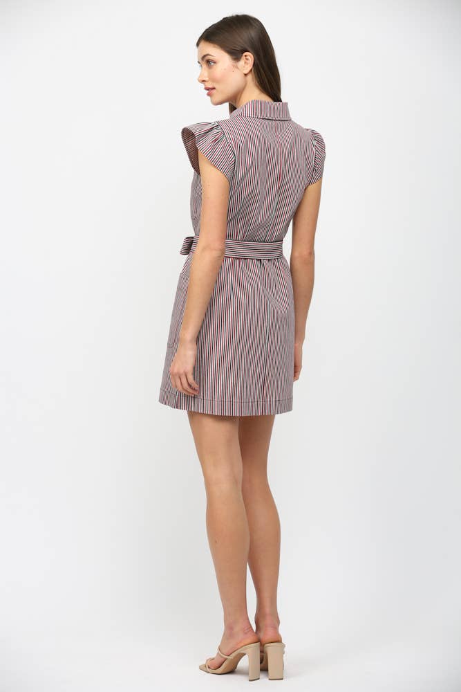 Vera Ruffle Button Down Mini Dress