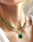 Green Heart Toggle Necklace
