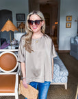 New Favorite Oversized Top-Taupe