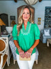 My Muse Embroidered Top-Green