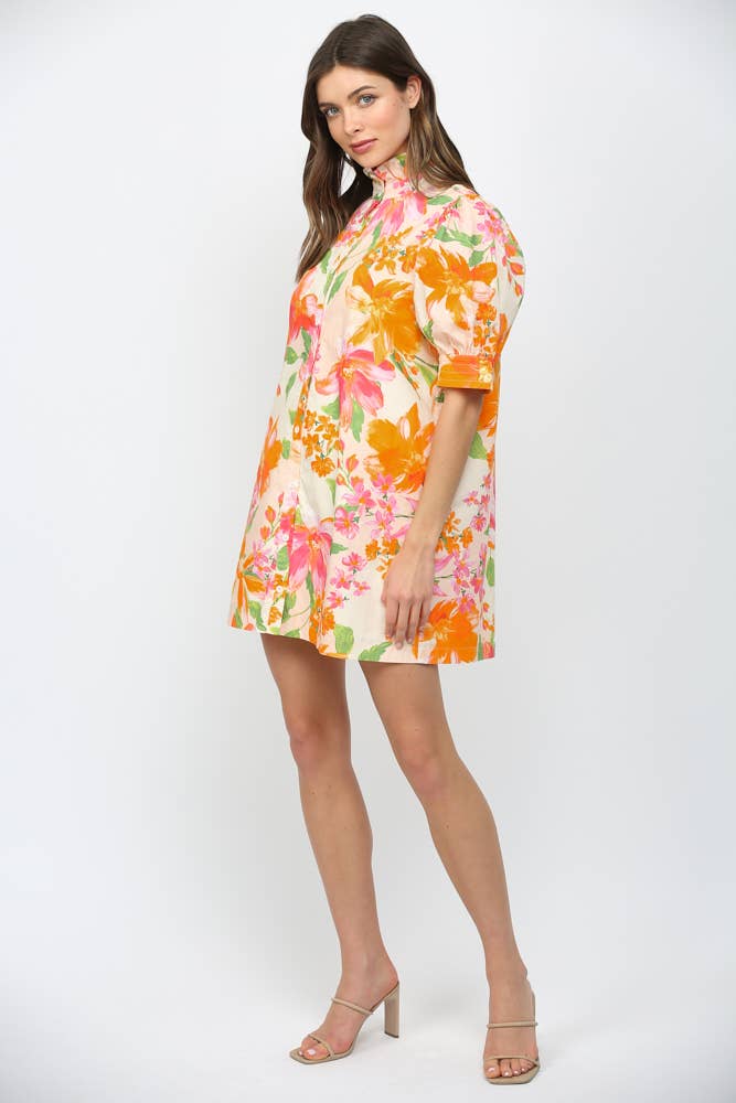 Spring Lily Button Down Mini Dress