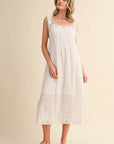PREORDER: Fleur Romance Midi Dress-Off White
