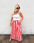 Summer Adventure Maxi Skirt-Red