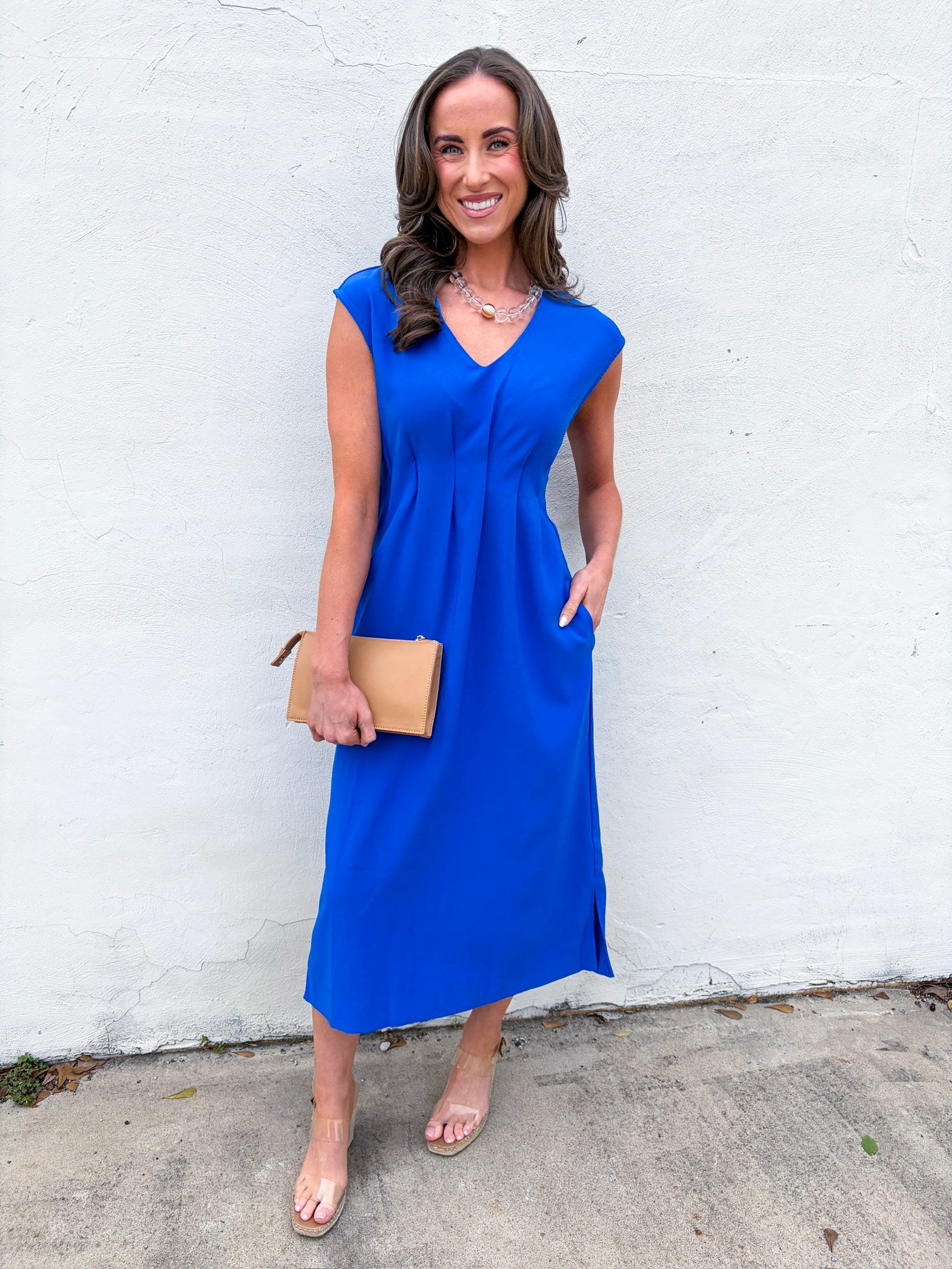The Paris Edition Midi Dress-Royal Blue