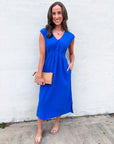 The Paris Edition Midi Dress-Royal Blue